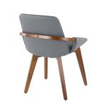 Cosmo Mid-Century Walnut and Grey Faux Leather Chair 22 Cosmo Mid-Century Walnut and Grey Faux Leather Chair