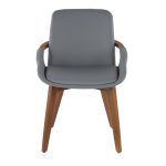 Cosmo Mid-Century Walnut and Grey Faux Leather Chair 24 Cosmo Mid-Century Walnut and Grey Faux Leather Chair