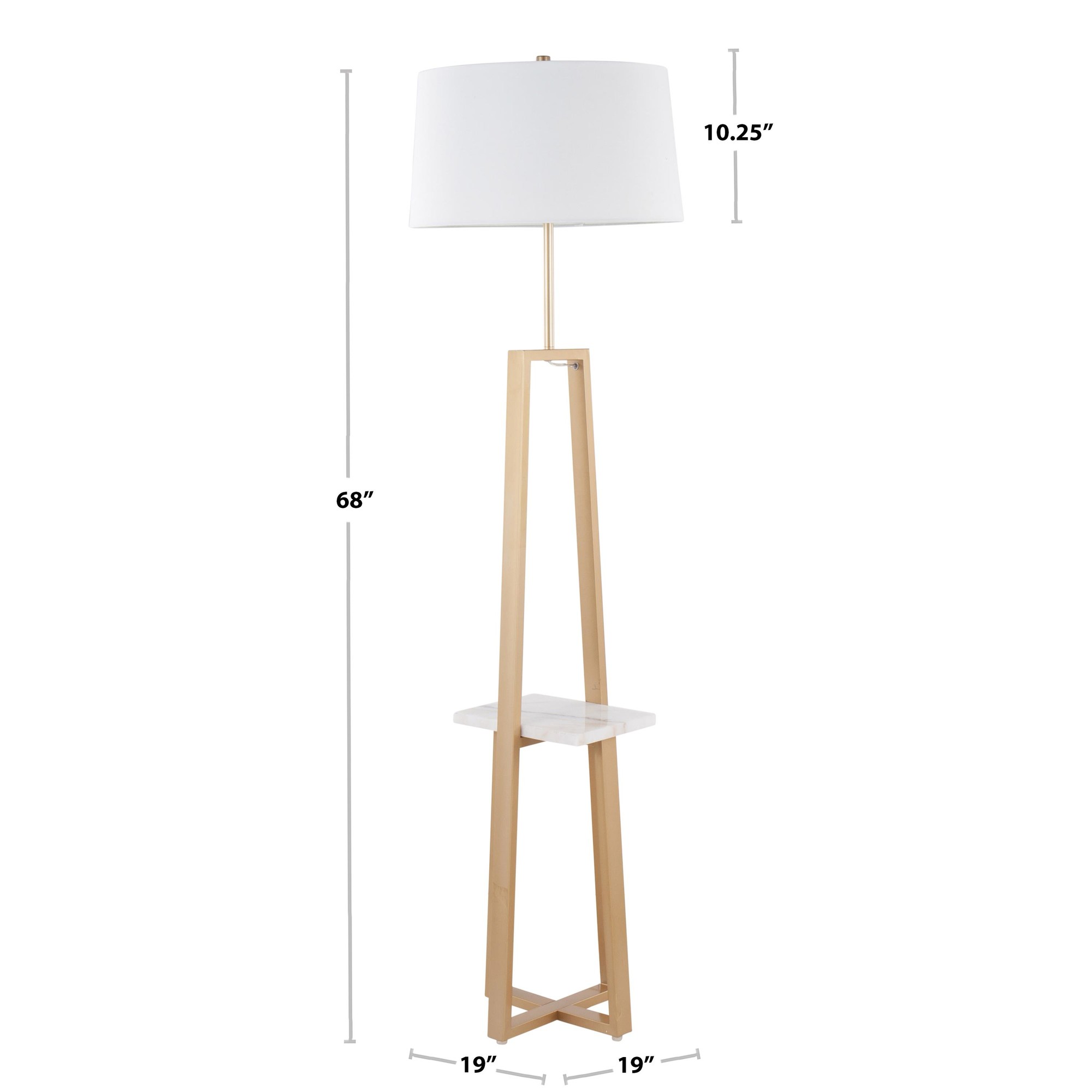 Cosmo White Marble and Gold Contemporary Shelf Floor Lamp 11 Cosmo White Marble and Gold Contemporary Shelf Floor Lamp - Image 11