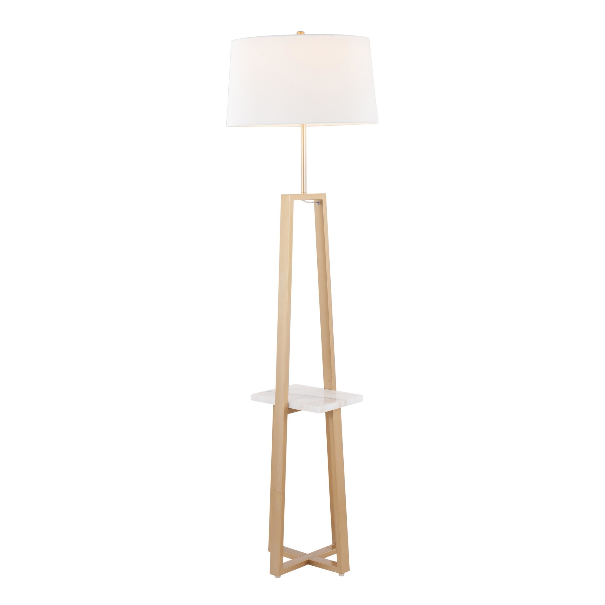 Cosmo White Marble and Gold Contemporary Shelf Floor Lamp 3 Cosmo White Marble and Gold Contemporary Shelf Floor Lamp - Image 3