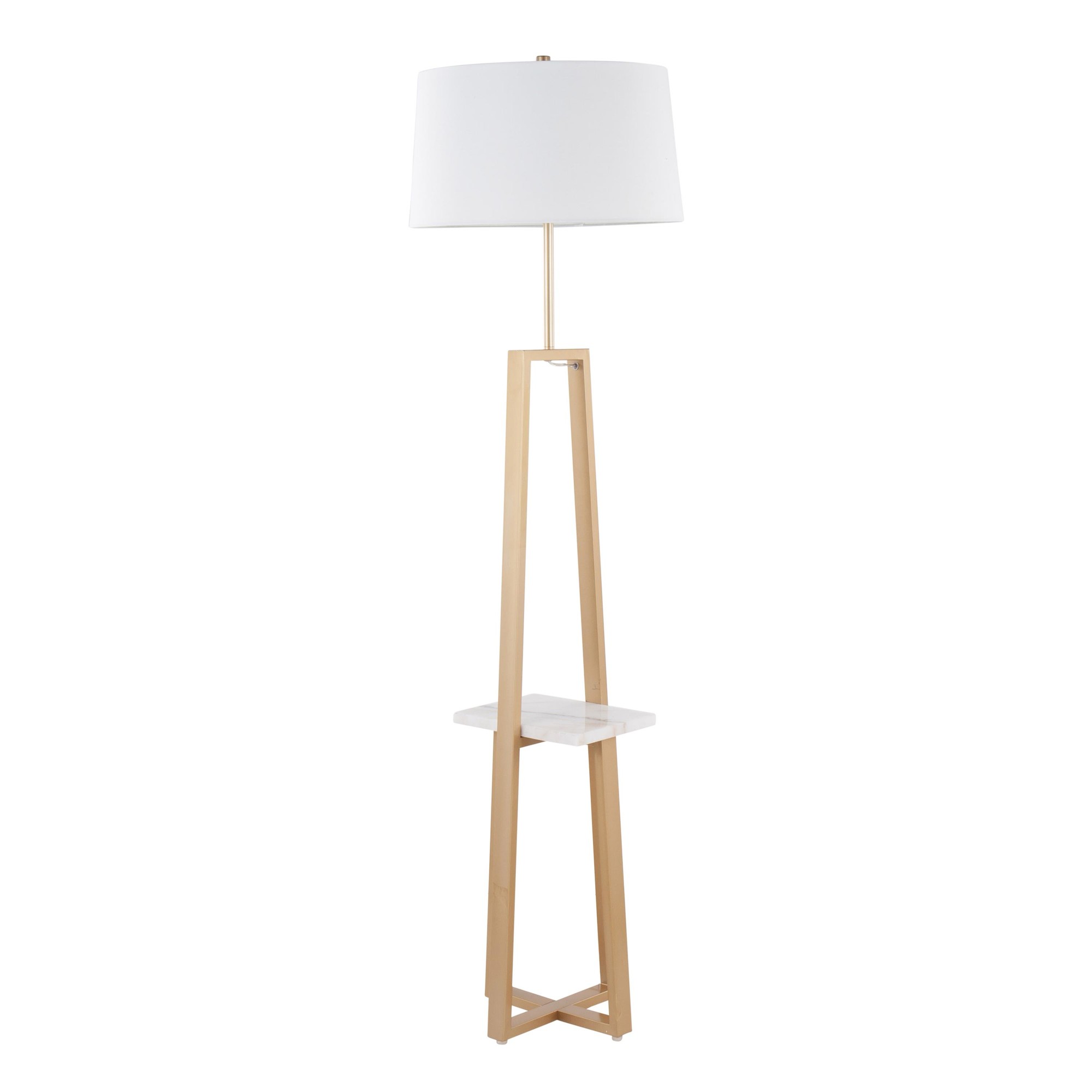 Cosmo White Marble and Gold Contemporary Shelf Floor Lamp 4 Cosmo White Marble and Gold Contemporary Shelf Floor Lamp - Image 4