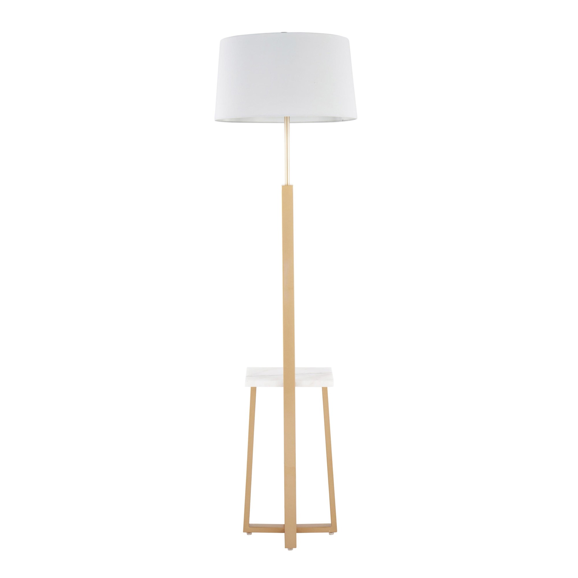 Cosmo White Marble and Gold Contemporary Shelf Floor Lamp 5 Cosmo White Marble and Gold Contemporary Shelf Floor Lamp - Image 5