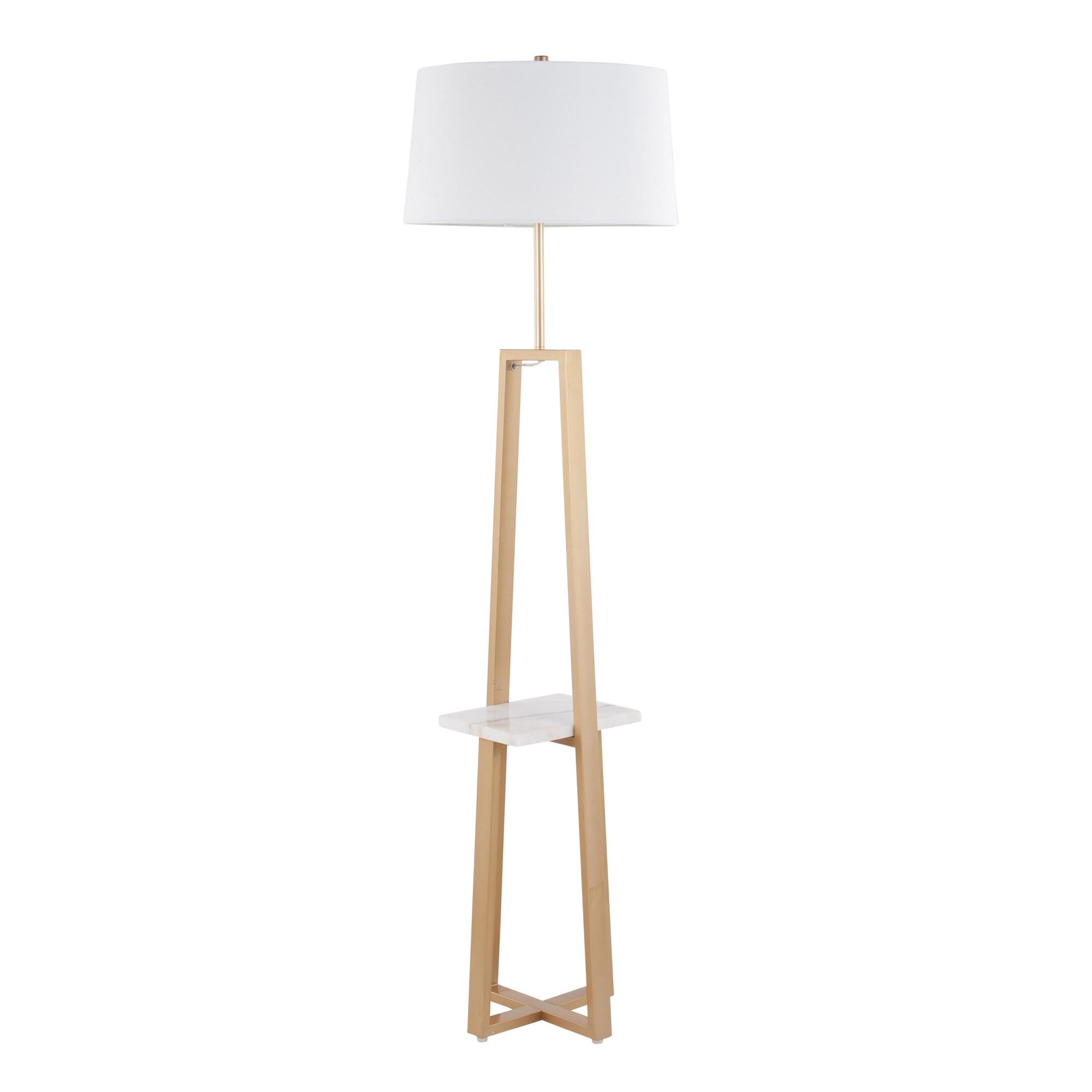 Cosmo White Marble and Gold Contemporary Shelf Floor Lamp 6 Cosmo White Marble and Gold Contemporary Shelf Floor Lamp - Image 6