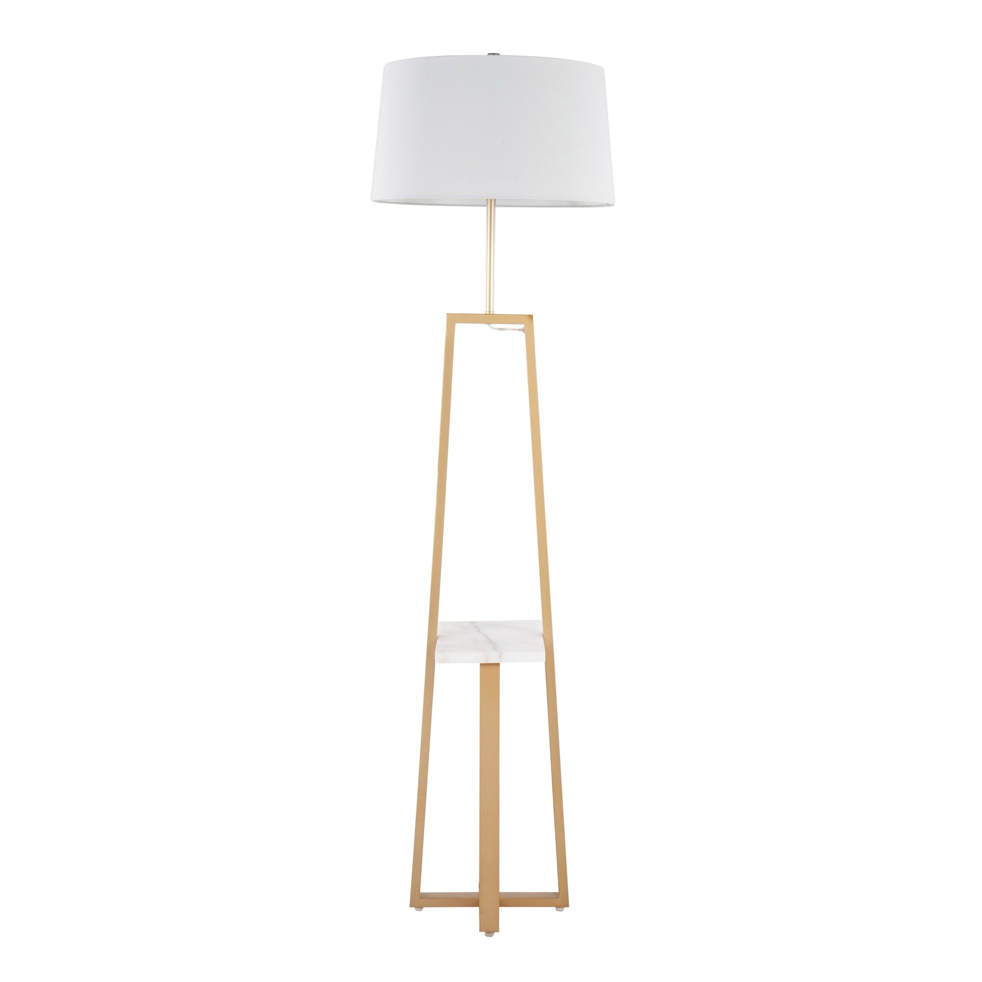 Cosmo White Marble and Gold Contemporary Shelf Floor Lamp 7 Cosmo White Marble and Gold Contemporary Shelf Floor Lamp - Image 7