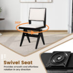 Swivel Wooden Dining Chairs with Faux Sherpa Upholstery (Set of 2) 14 Swivel Wooden Dining Chairs with Faux Sherpa Upholstery (Set of 2)