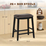 Saddle Seat Counter Height Bar Stools with Rivet Accents (Set of 2)