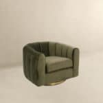Green Velvet Swivel Barrel Chair with Gold Plated Base 9 Green Velvet Swivel Barrel Chair with Gold Plated Base
