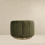 Green Velvet Swivel Barrel Chair with Gold Plated Base 11 Green Velvet Swivel Barrel Chair with Gold Plated Base