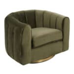 Green Velvet Swivel Barrel Chair with Gold Plated Base 12 Green Velvet Swivel Barrel Chair with Gold Plated Base