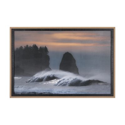 Crashing Wave by Chad Mackay a Hand Embelished Textured Framed Art Print Matted under Glass