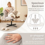 Cross-Legged Armless Office Chair with Adjustable Height and Fleece