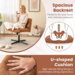 Cross-Legged Armless Office Chair with Adjustable Height and Fleece