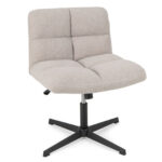 Cross-Legged Armless Office Chair with Adjustable Height and Fleece