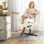 PU Leather Cross-Legged Office Chair with Oversized U-Shaped Seat