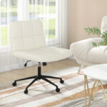 Height Adjustable Armless Desk Chair with Wheels for Home Office