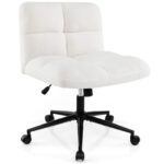 Cross Legged Armless Chair with Wheels and Adjustable Height Beige 10 Cross Legged Armless Chair with Wheels and Adjustable Height Beige