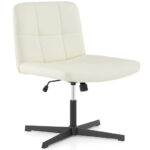 PU Leather Cross-Legged Office Chair with Oversized U-Shaped Seat