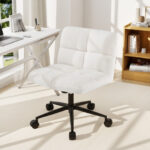 Cross Legged Armless Chair with Wheels and Adjustable Height Beige 12 Cross Legged Armless Chair with Wheels and Adjustable Height Beige