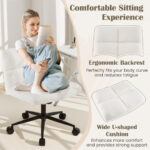 Cross Legged Armless Chair with Wheels and Adjustable Height Beige 13 Cross Legged Armless Chair with Wheels and Adjustable Height Beige
