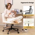 Height Adjustable Armless Desk Chair with Wheels for Home Office