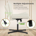 PU Leather Cross-Legged Office Chair with Oversized U-Shaped Seat