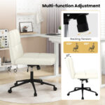 Height Adjustable Armless Desk Chair with Wheels for Home Office