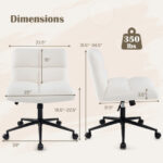 Cross Legged Armless Chair with Wheels and Adjustable Height Beige 11 Cross Legged Armless Chair with Wheels and Adjustable Height Beige