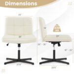 PU Leather Cross-Legged Office Chair with Oversized U-Shaped Seat