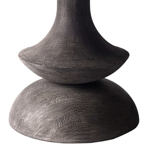 Crossman III 60L x 60W x 30H Dark BrownGray Solid Wood Base W Round Glass Top Dining Table 2