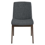 Grey Fabric Dining Chair with Walnut Wood Finish (Set of 2) 8 Grey Fabric Dining Chair with Walnut Wood Finish (Set of 2)