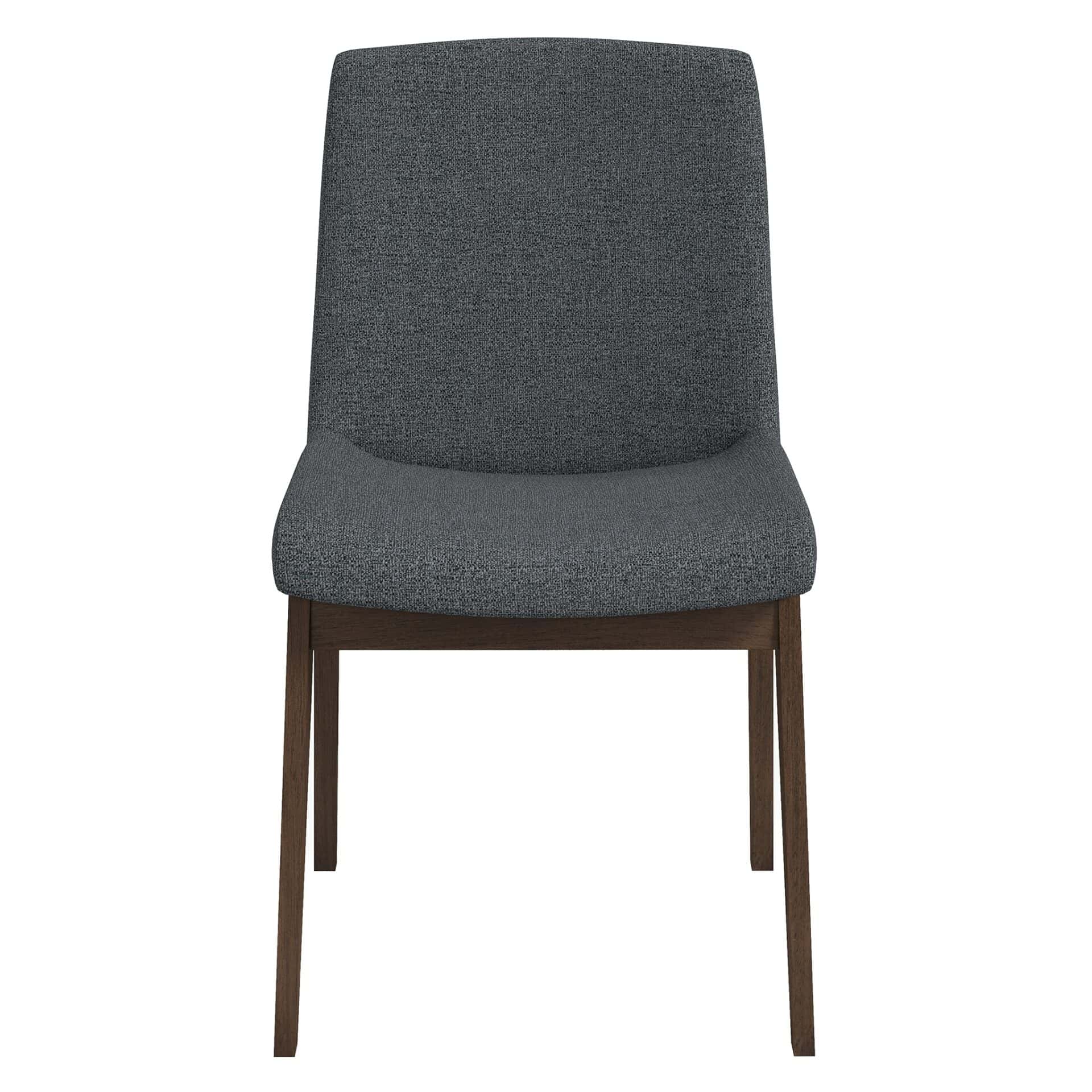 Grey Fabric Dining Chair with Walnut Wood Finish (Set of 2) 1 Grey Fabric Dining Chair with Walnut Wood Finish (Set of 2)