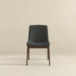 Grey Fabric Dining Chair with Walnut Wood Finish (Set of 2) 10 Grey Fabric Dining Chair with Walnut Wood Finish (Set of 2)