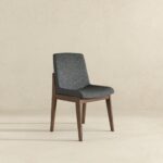 Grey Fabric Dining Chair with Walnut Wood Finish (Set of 2) 11 Grey Fabric Dining Chair with Walnut Wood Finish (Set of 2)