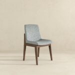 Gray Fabric Dining Chairs Danish Style Walnut Finish (Set of 2) 9 Gray Fabric Dining Chairs Danish Style Walnut Finish (Set of 2)