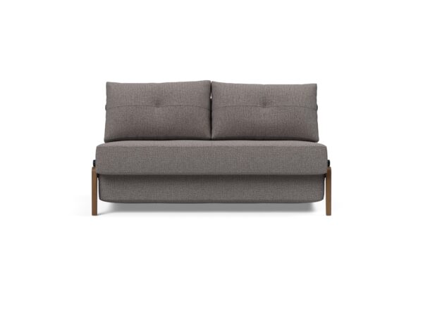 Cubed Full Size Sofa Bed With Dark Wood Legs - Mixed Dance Grey