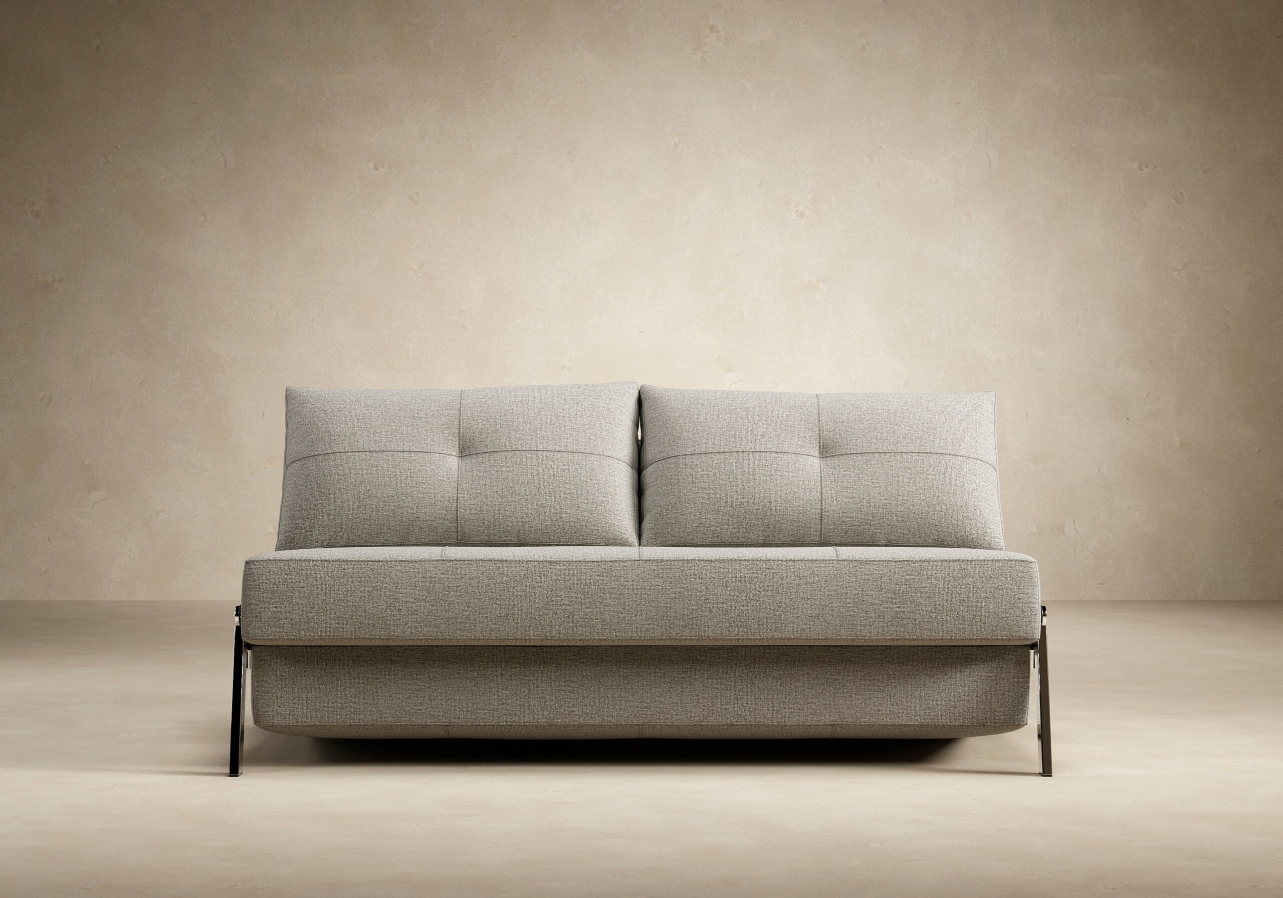 Cubed Queen Size Sofa Bed With Chrome Legs - Mixed Dance Grey 20 Cubed Queen Size Sofa Bed With Chrome Legs - Mixed Dance Grey