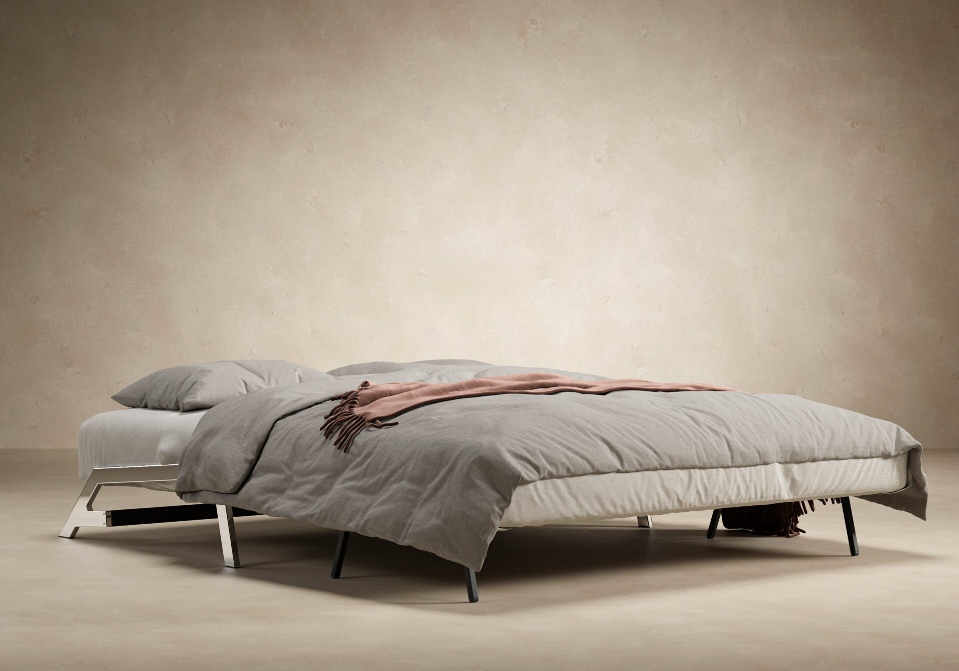 Cubed Queen Size Sofa Bed With Chrome Legs - Mixed Dance Grey 11 Cubed Queen Size Sofa Bed With Chrome Legs - Mixed Dance Grey - Image 11