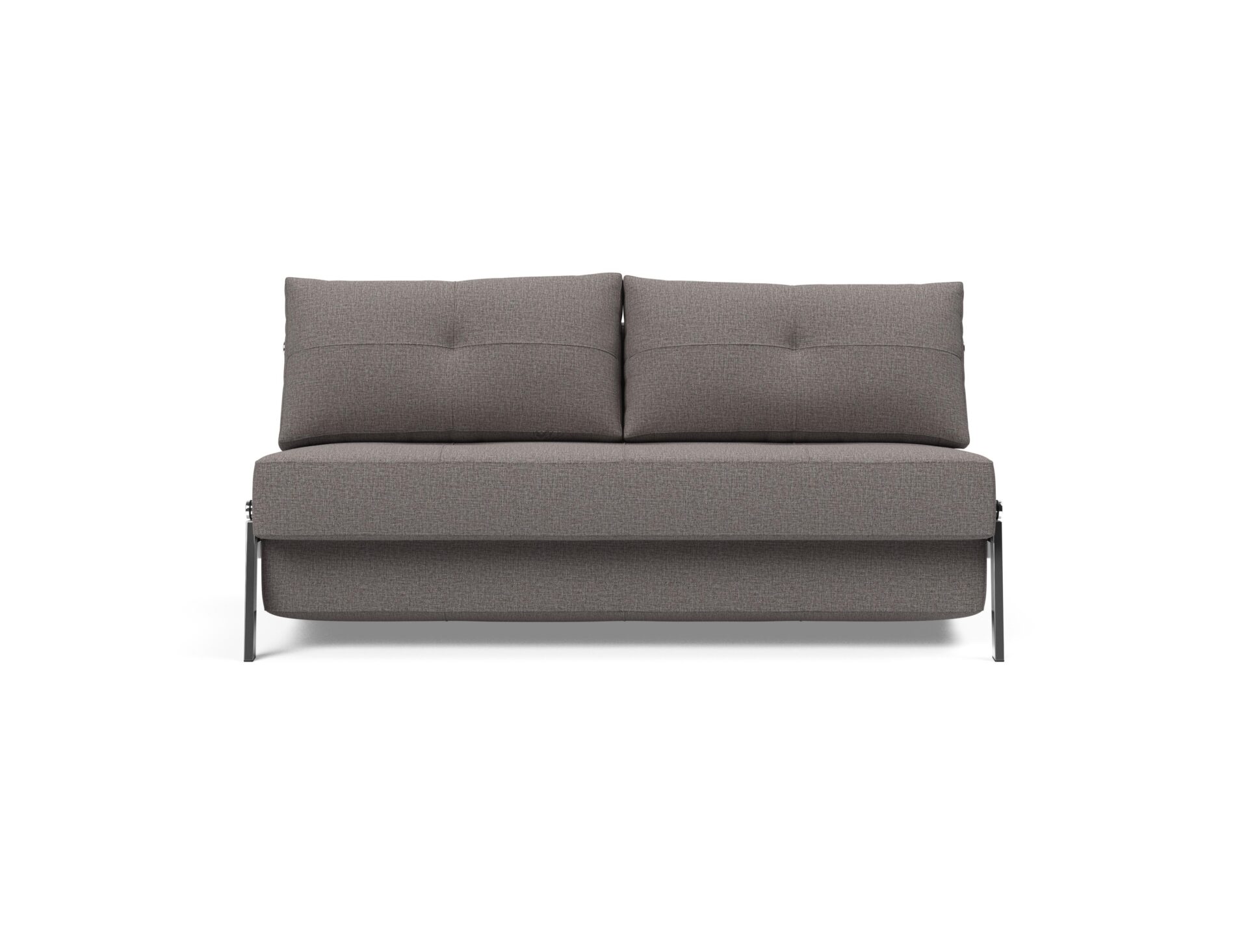 Cubed Queen Size Sofa Bed With Chrome Legs - Mixed Dance Grey 1 Cubed Queen Size Sofa Bed With Chrome Legs - Mixed Dance Grey