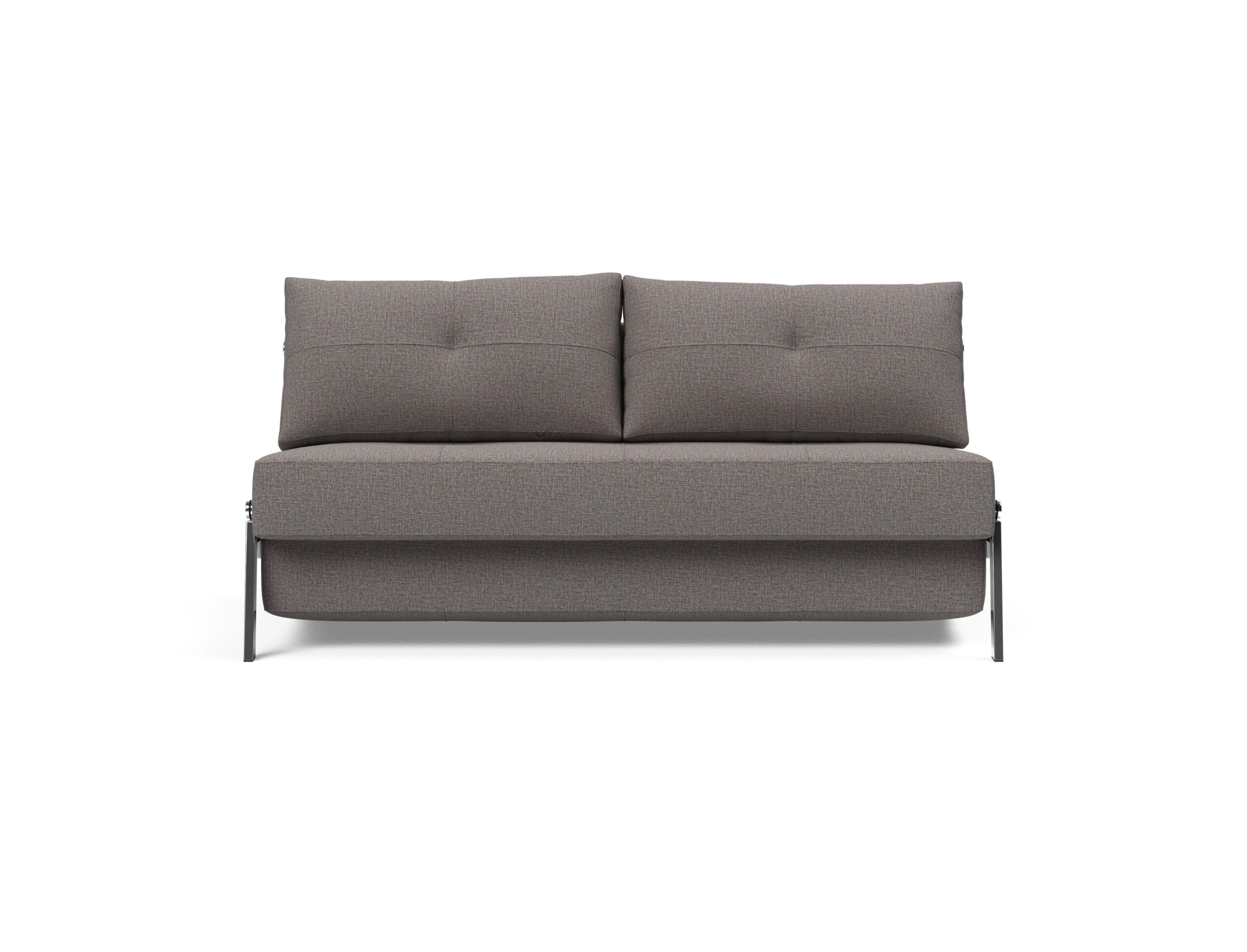Cubed Queen Size Sofa Bed With Chrome Legs - Mixed Dance Grey 13 Cubed Queen Size Sofa Bed With Chrome Legs - Mixed Dance Grey