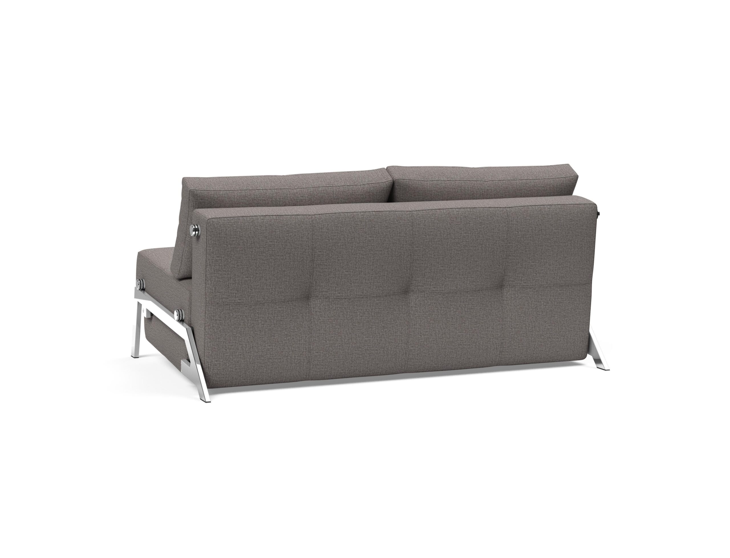 Cubed Queen Size Sofa Bed With Chrome Legs - Mixed Dance Grey 18 Cubed Queen Size Sofa Bed With Chrome Legs - Mixed Dance Grey