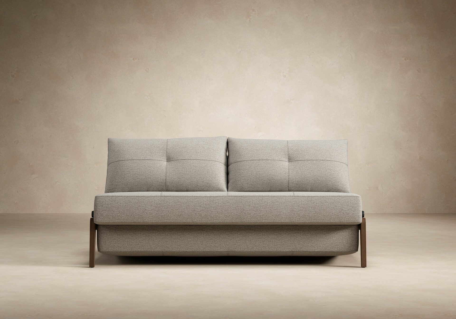 Cubed Queen Size Sofa Bed With Dark Wood Legs - Mixed Dance Grey 10 Cubed Queen Size Sofa Bed With Dark Wood Legs - Mixed Dance Grey - Image 10