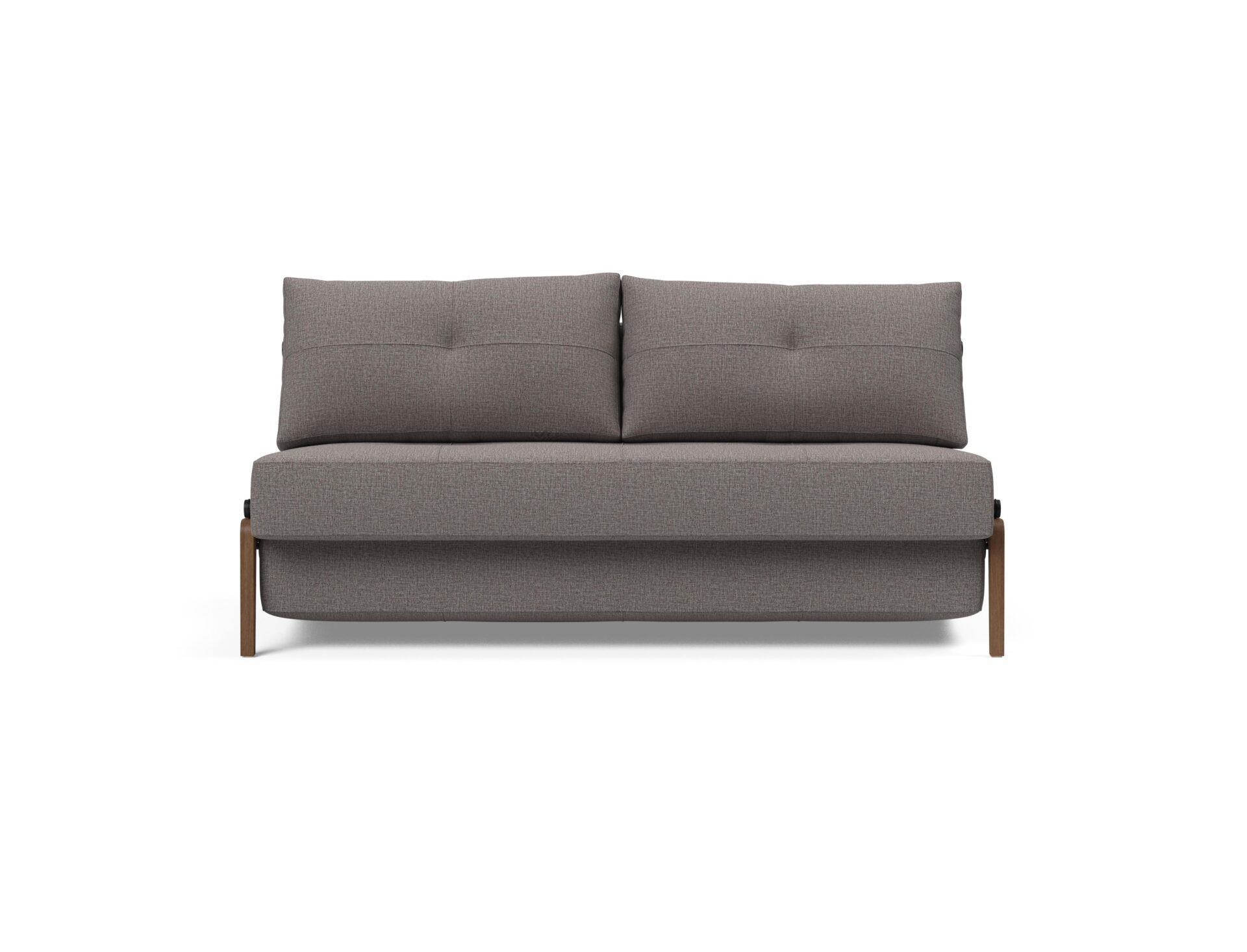 Cubed Queen Size Sofa Bed With Dark Wood Legs - Mixed Dance Grey 1 Cubed Queen Size Sofa Bed With Dark Wood Legs - Mixed Dance Grey