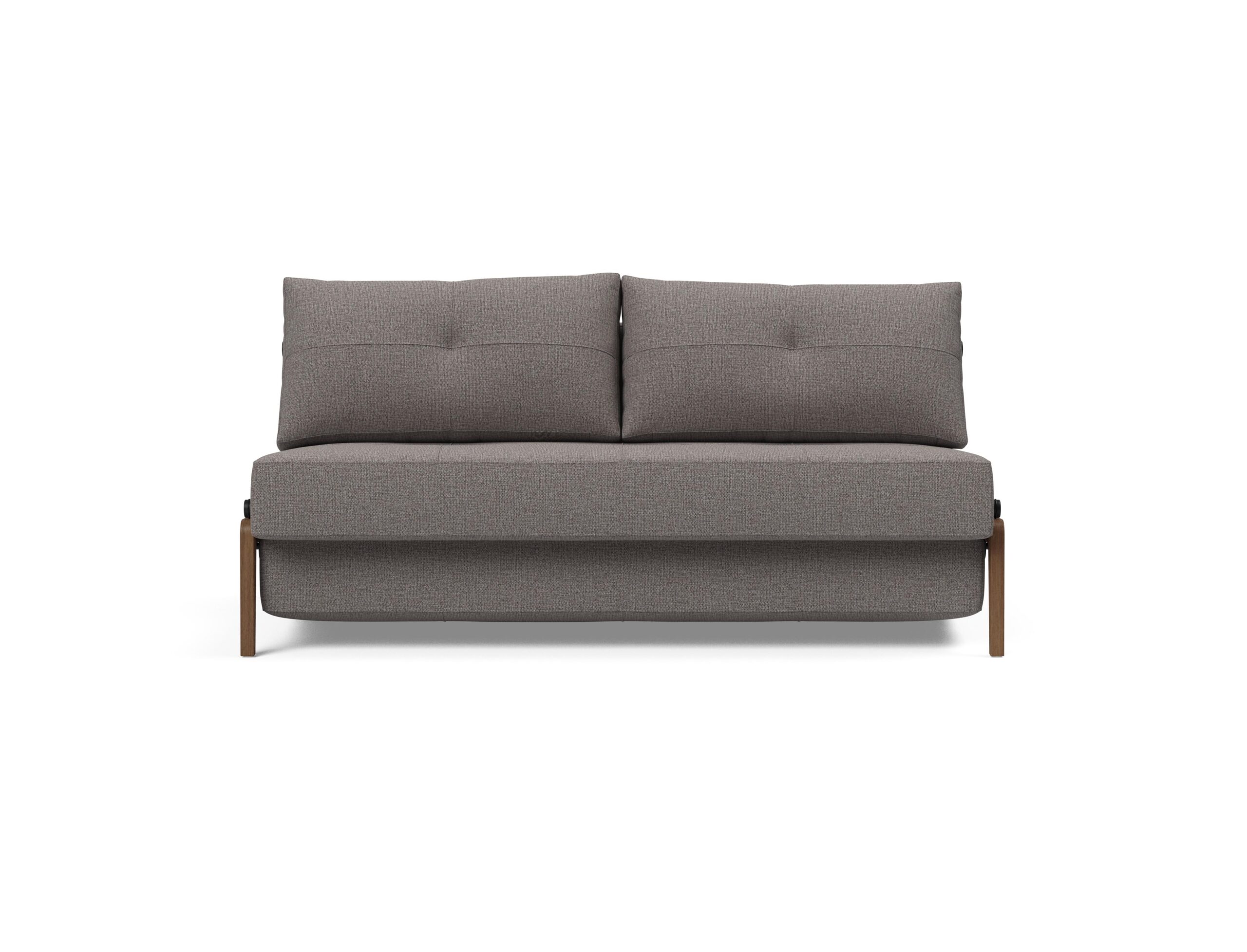 Cubed Queen Size Sofa Bed With Dark Wood Legs - Mixed Dance Grey 13 Cubed Queen Size Sofa Bed With Dark Wood Legs - Mixed Dance Grey