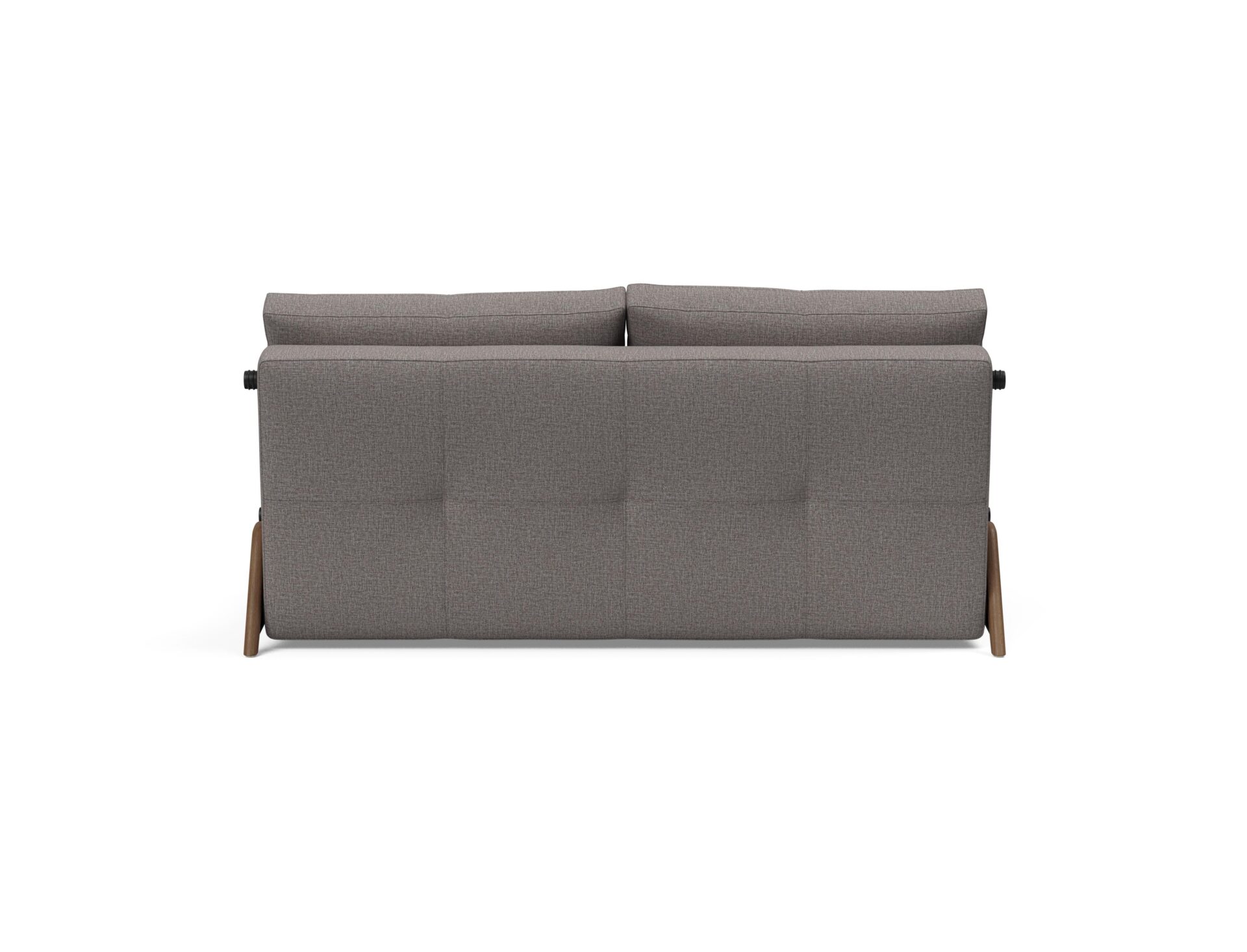 Cubed Queen Size Sofa Bed With Dark Wood Legs - Mixed Dance Grey 5 Cubed Queen Size Sofa Bed With Dark Wood Legs - Mixed Dance Grey - Image 5