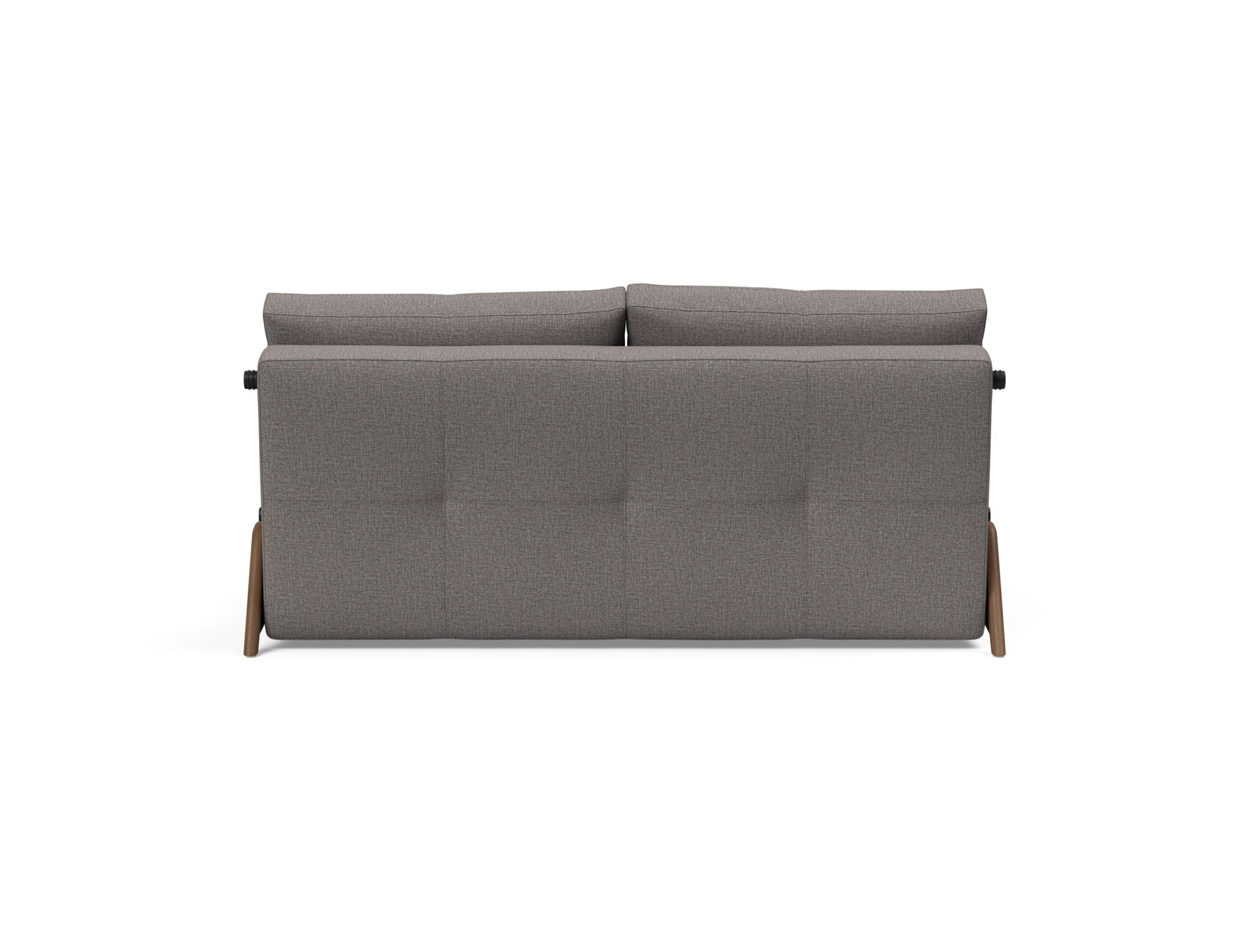 Cubed Queen Size Sofa Bed With Dark Wood Legs - Mixed Dance Grey 17 Cubed Queen Size Sofa Bed With Dark Wood Legs - Mixed Dance Grey