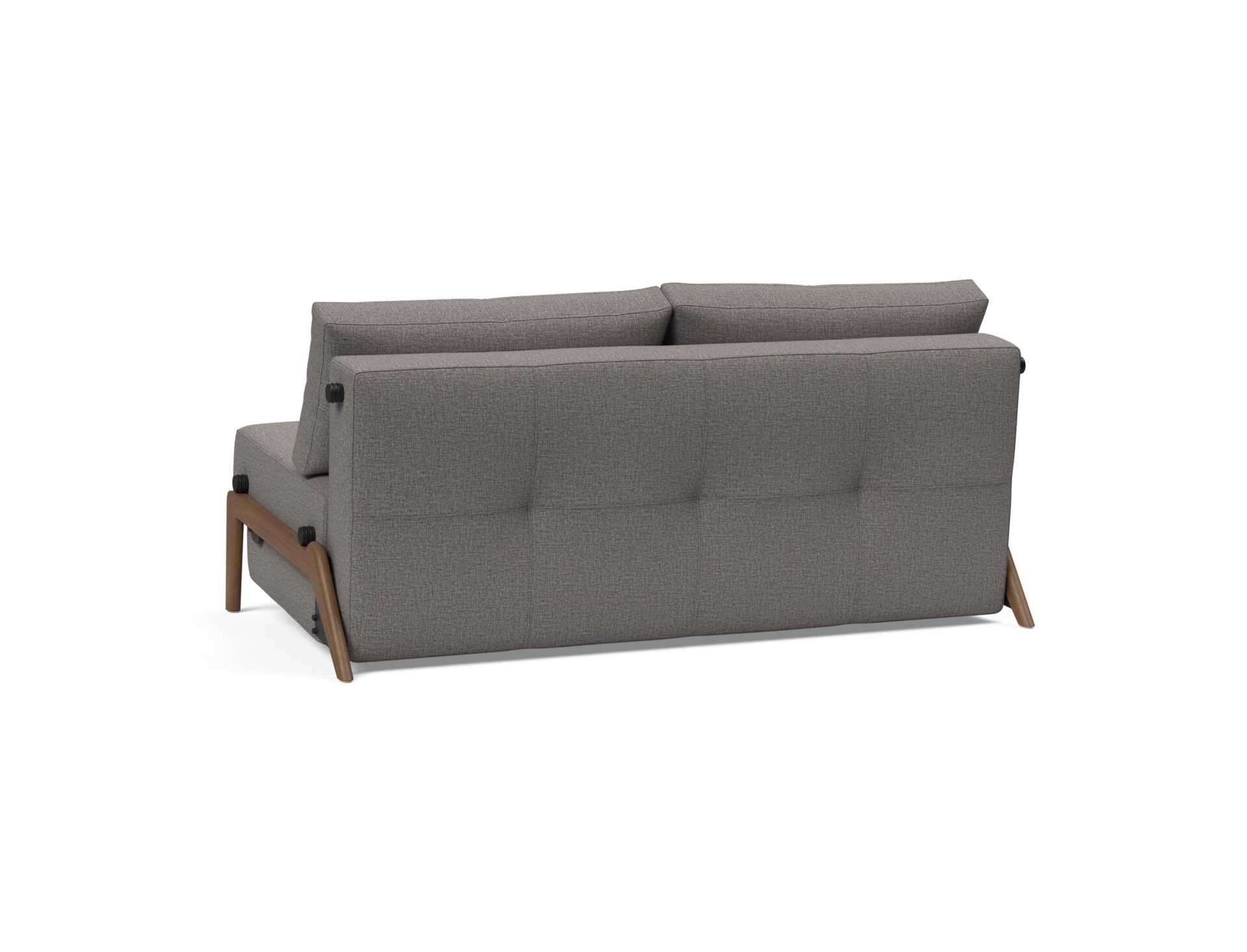 Cubed Queen Size Sofa Bed With Dark Wood Legs - Mixed Dance Grey 6 Cubed Queen Size Sofa Bed With Dark Wood Legs - Mixed Dance Grey - Image 6