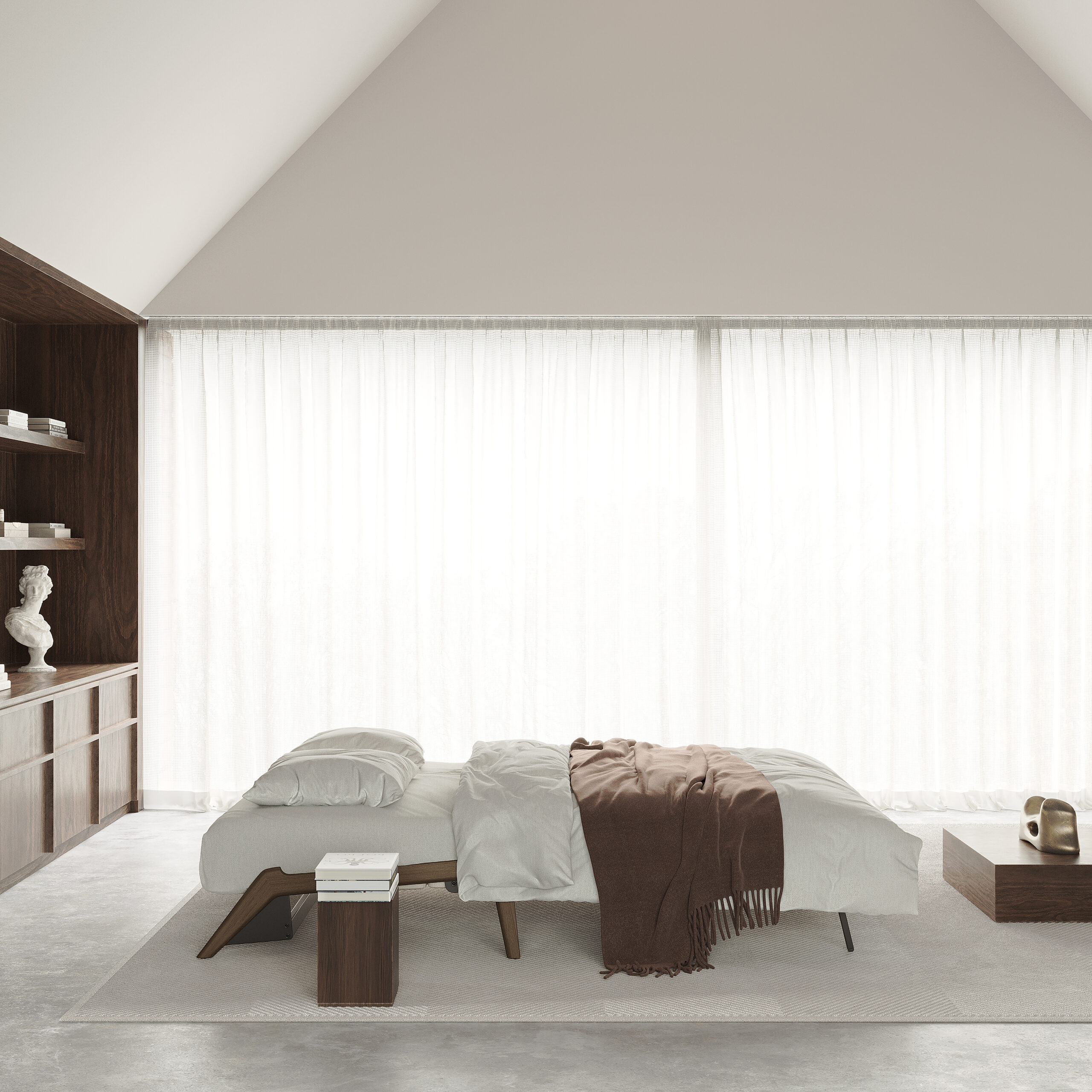 Cubed Queen Size Sofa Bed With Dark Wood Legs - Mixed Dance Natural 22 Cubed Queen Size Sofa Bed With Dark Wood Legs - Mixed Dance Natural