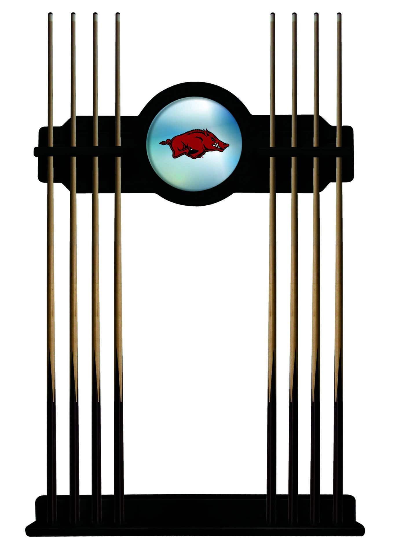 University of Arkansas Black Logo Cue Rack 1 University of Arkansas Black Logo Cue Rack