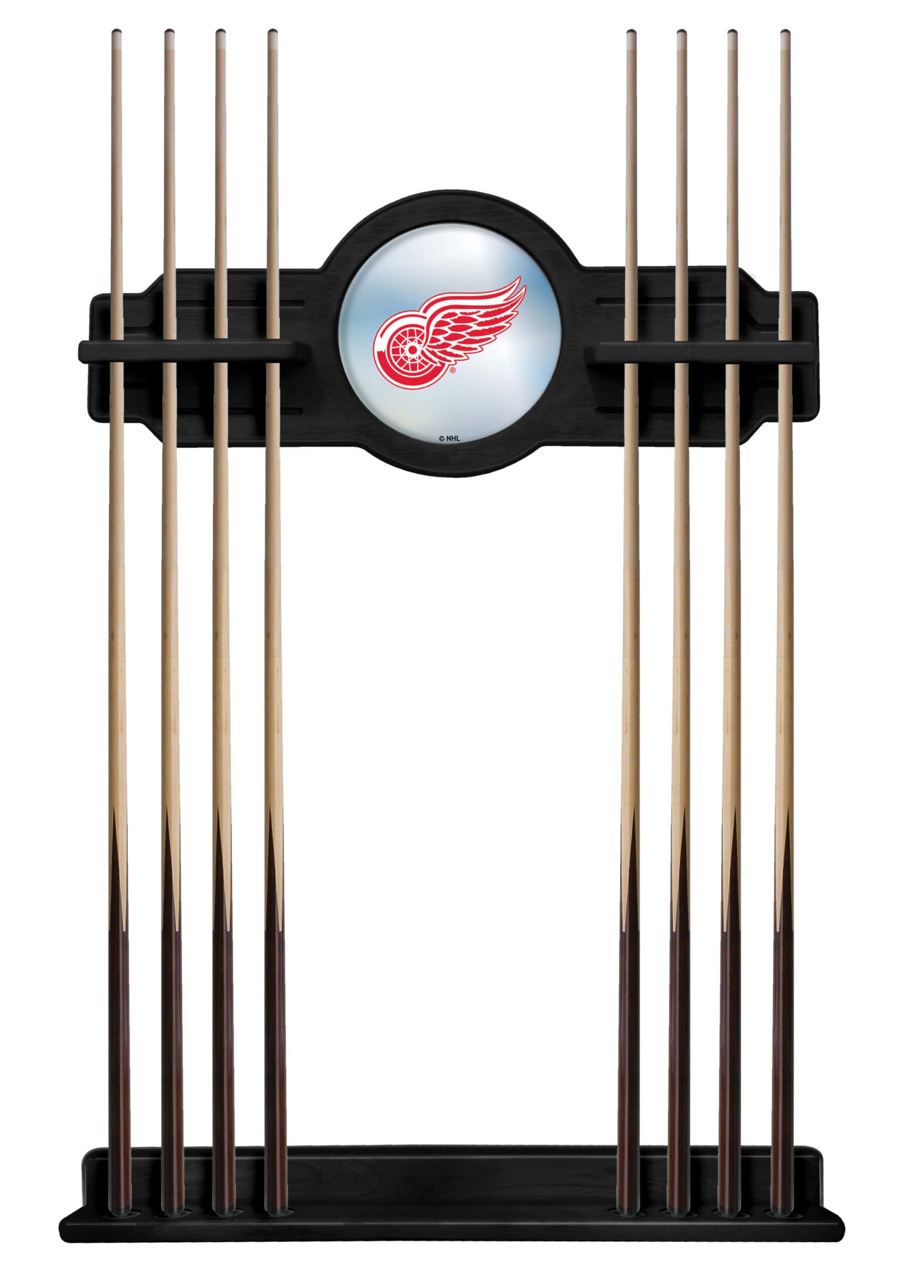 Detroit Red Wings Black Logo Cue Rack 7 Detroit Red Wings Black Logo Cue Rack
