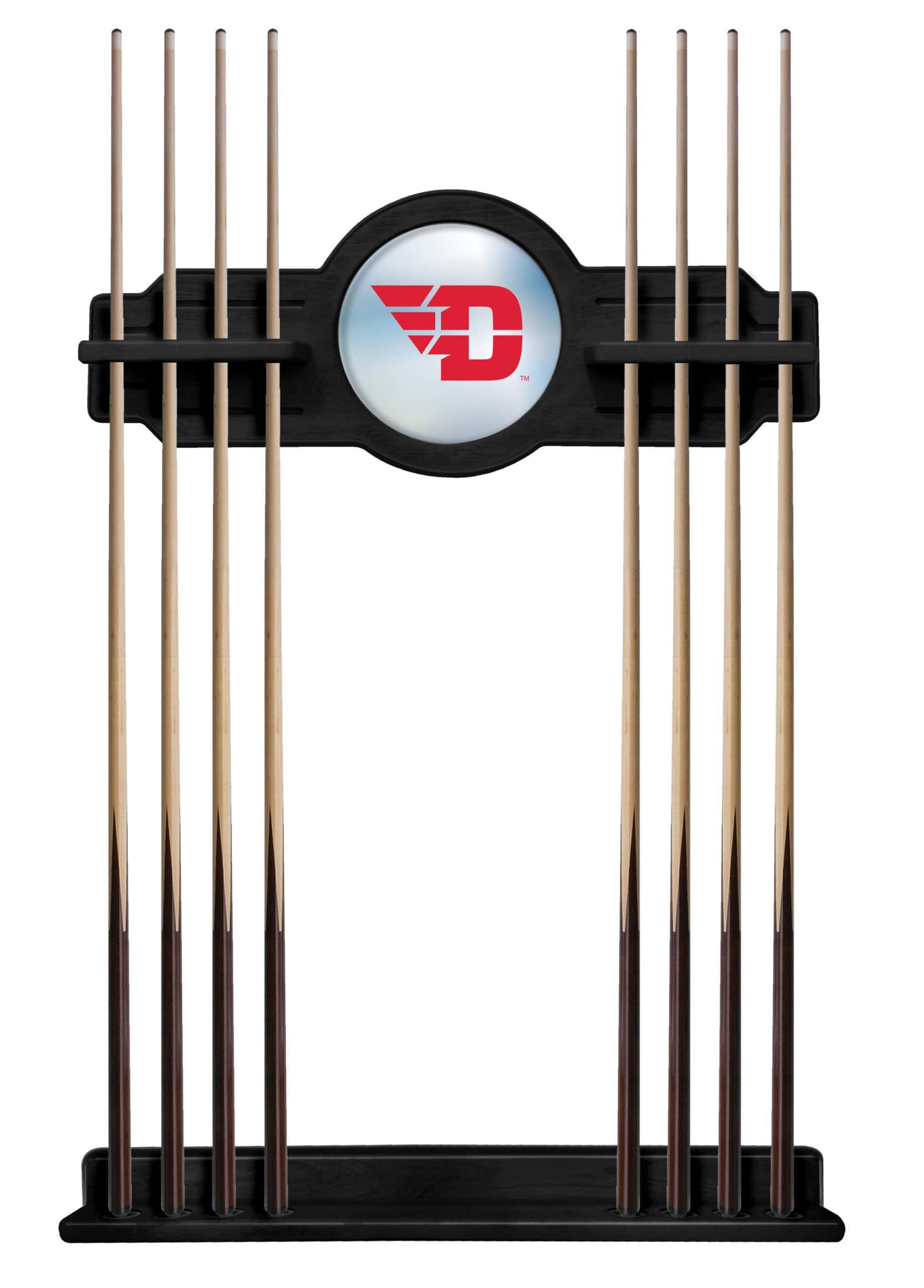 University of Dayton Black Logo Cue Rack 8 University of Dayton Black Logo Cue Rack